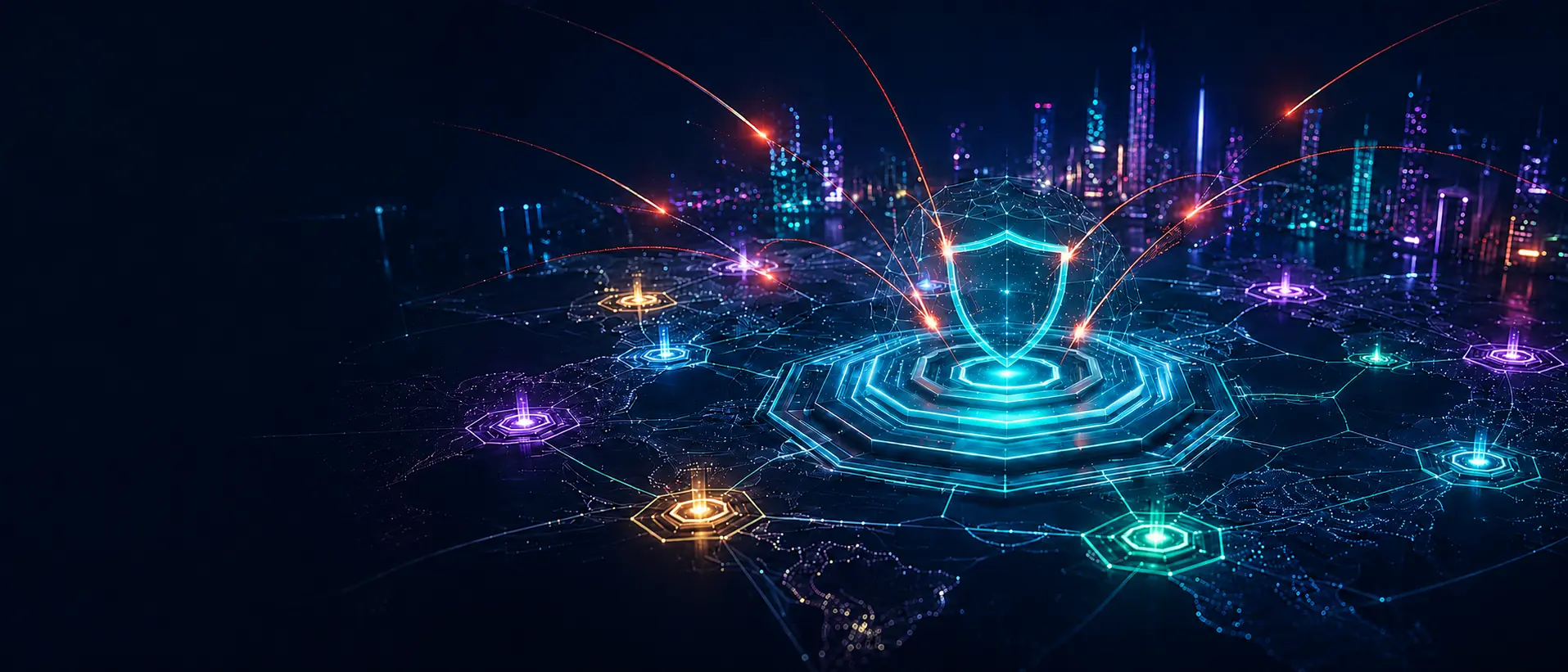 Global cyber-defense network protected by Hexarion